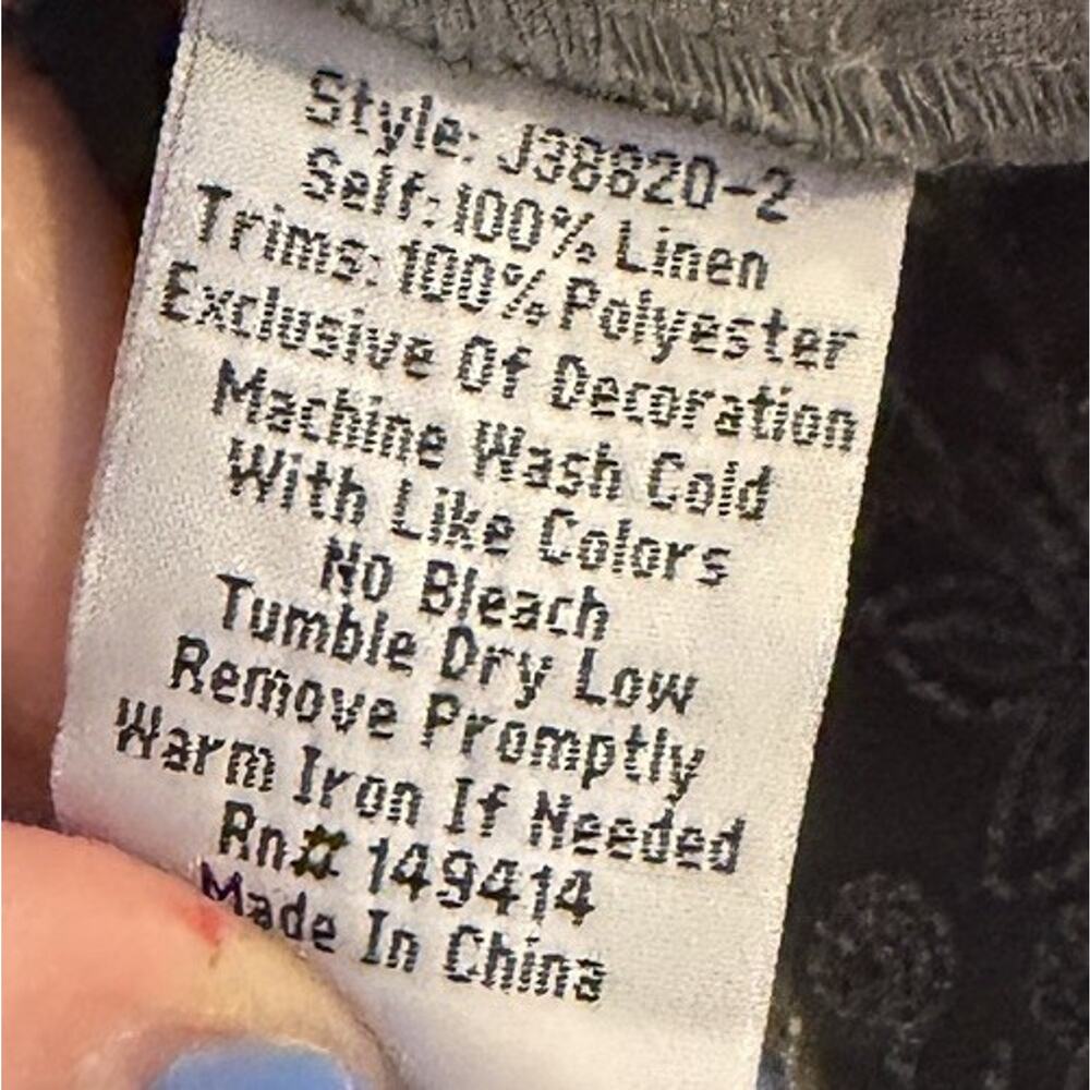 Women’s Johnny Was Assa Linen Draped Tunic Gray Embroidered Floral Small S - Picture 9 of 9
